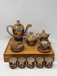 Vintage Satsuma Moriage Dragon Ware Teapot Set