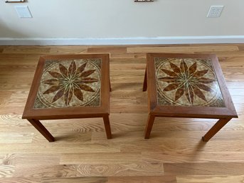 Pair Of Danish Tile Top Side Tables