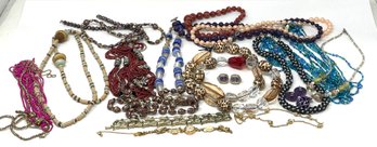 Costume Jewelry Lot Including Beaded Necklaces