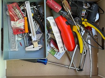 Junk Drawer Lot With Contents Including Household Tools