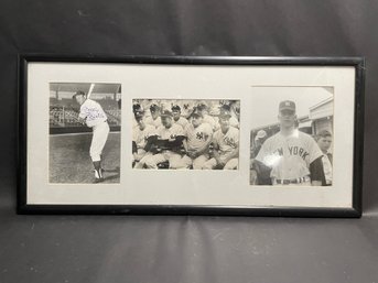 Mickey Mantle Framed Signed 8x10 W/ 2 Other Photos