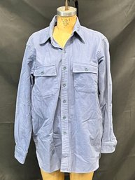 Vintage LL Bean Chamois Button Up In Periwinkle Blue Size Large