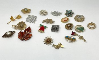 Large Lot Of Brooches