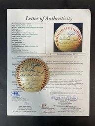 1958 Yankees Team Signed Baseball JSA COA *rEAD