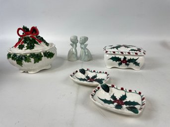 Vintage Christmas Ceramics Lot Lefton And More