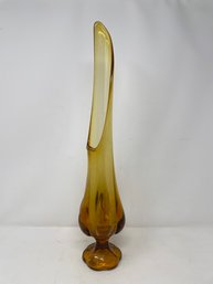 Vintage Viking Amber Glass Swung Vase Stretch
