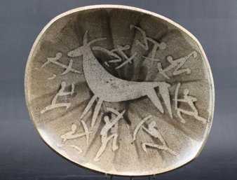 1950s Joseph David Broudo Signed Art Pottery Charger Plate