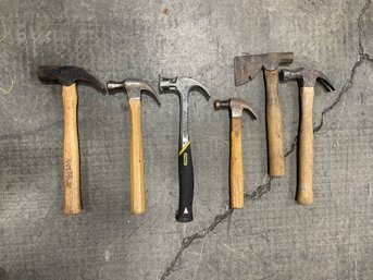 Group Of Carpenters Hammers W/ Shingle Hammer