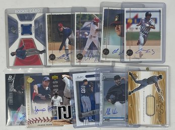 Lot Of (11) Baseball Autographed And Game Used Relic Cards