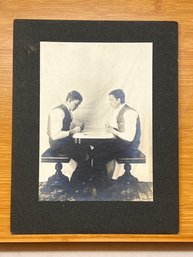 Antique Photo Of 2 Men Playing Cards