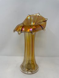 Vintage Carnival Glass Jack In Pulpit Vase