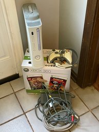 Xbox 360 With Original Box , One Controller, And Headset