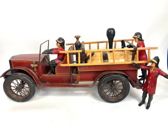 Wooden Model Of An Antique Fire Truck