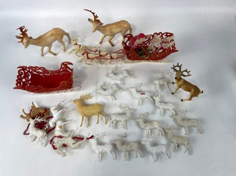 Huge Lot Of Vintage Reindeer