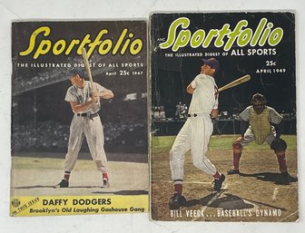 Lot Of (2) Sportfolio Magazines 1947& 1949 W/ Ted Williams On Cover Of Both