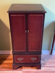 Large Floor Standing Jewelry Chest With Pull Out Tray Storage