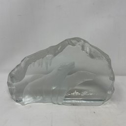 Viking Glass Polar Bear Sculpture