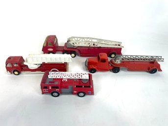 Trio Of Vintage Fire Trucks: Tootsie Toys & Sunrise Tonka