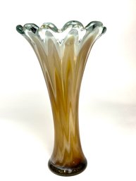 11' Murano Style Blown Art Glass Vase