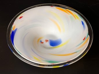 Beautiful Art Glass 12' Bowl Murano Style