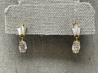 14k Earrings CZ 2.4g