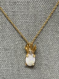 14k Necklace With Opal 2.5g