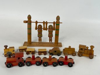 Vintage Wooden Toy Lot
