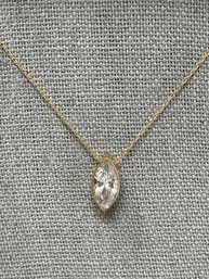 14k Necklace With Cz 1.8g