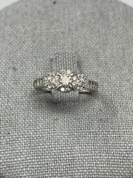 14k White Gold Ring With Cz 4.9g Size 7