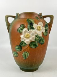 HUGE Roseville Pottery White Rose Vase 12'