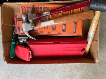 Tray Lot Of Hammers And Other Tools
