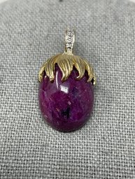 14k Cabochon Ruby Pendant