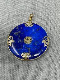 14k Lapis Lazuli Asian Style Pendant