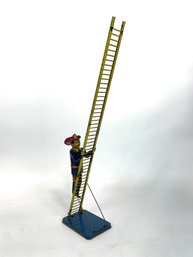 Antique 1934 Louis Marx 'Smokey Joe' Climbing Fireman Tin Wind-Up Toy