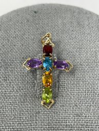 14k Multi Stone Pendant 1.6g