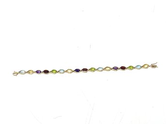 14k Multi Stone Bracelet 8.4g