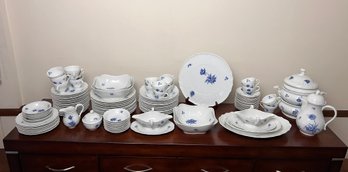 Large Lot Of Hutschenreuther Dresden Blue Floral China