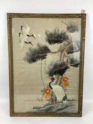 Framed Asian Silk Framed Art