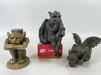 Group Of 3 Gargoyle Figures