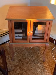 Vintage Two Door Side Table With Cabriole Legs