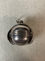 Vintage Sterling Silver Ball Photo Locket Pendant