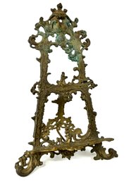 Heavy Ornate Brass Table Top Easel