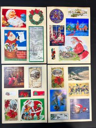 Lot Of Vintage Scrapbook Pages Including Holiday Postcards And Cut Outs Lot C
