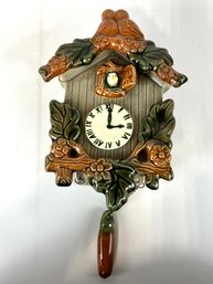 Vintage Kitsch Ceramic Clock Planter