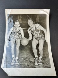 Vintage Celtics Photo Bob Cousy Bill Sharman Signed On Back By Bill Sharman