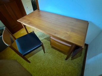 Danish Modern Teak Desk With Chair