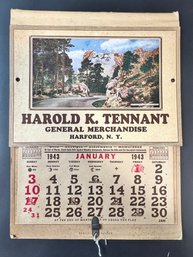 Advertising Calendar - Harford, NY 1943