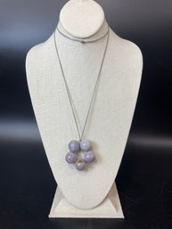 Ann Lightfoot  'Flower' Purple Druzy Agate Necklace Local Maker Old Lyme