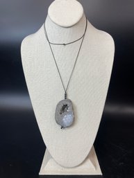 Ann Lightfoot Druzy Agate Pendant Necklace Local Maker Old Lyme