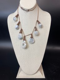 Ann Lightfoot Dendritic Opal  Necklace On Wax Cotton Cord